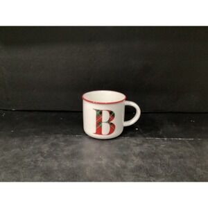 Bee & Willow Home Plaid Monogram Mug Personalized Letter B 16 oz Large Cup
